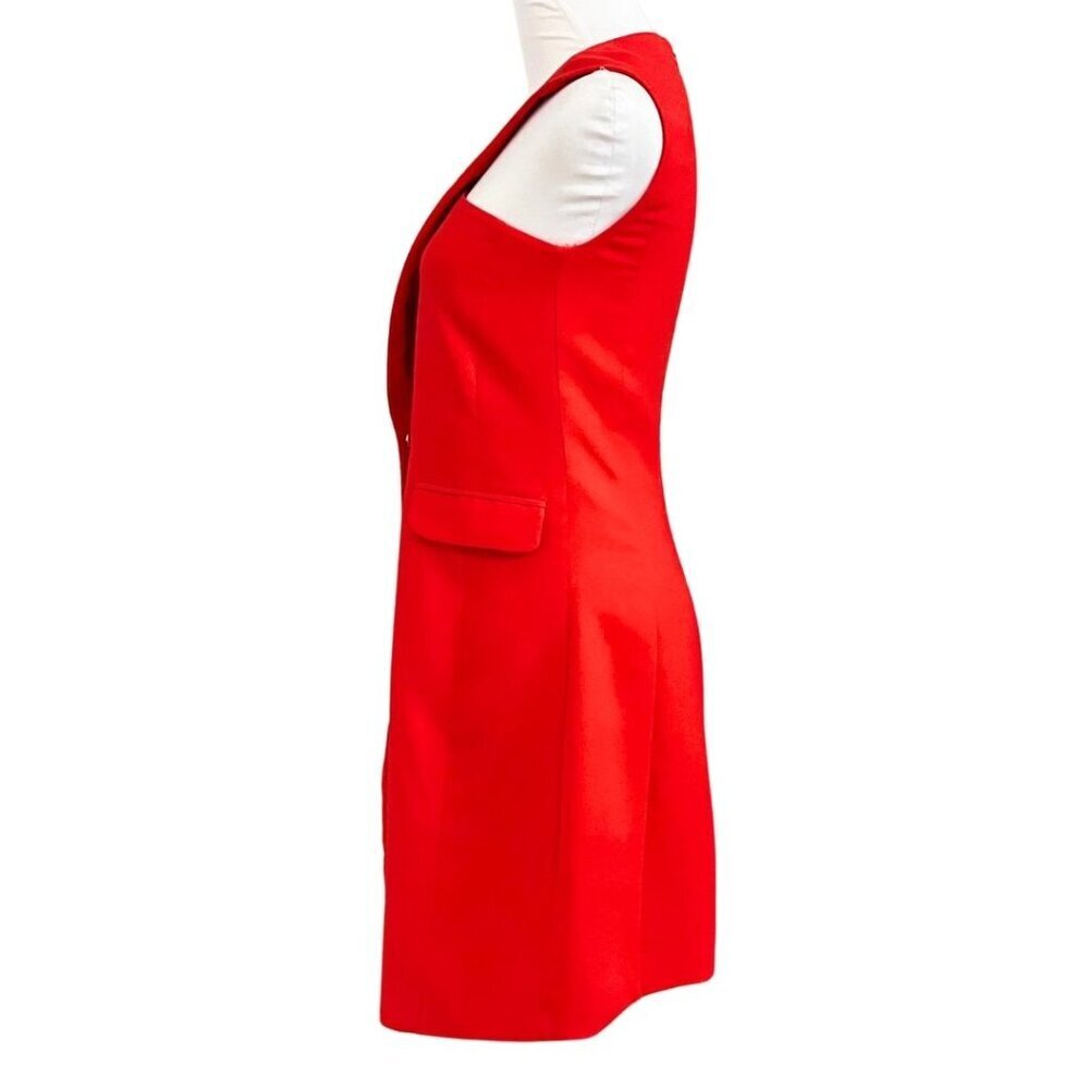 OPENING CEREMONY RED SLEEVELESS FAUX WRAP BLAZER DRESS - S - Picture 3 of 13